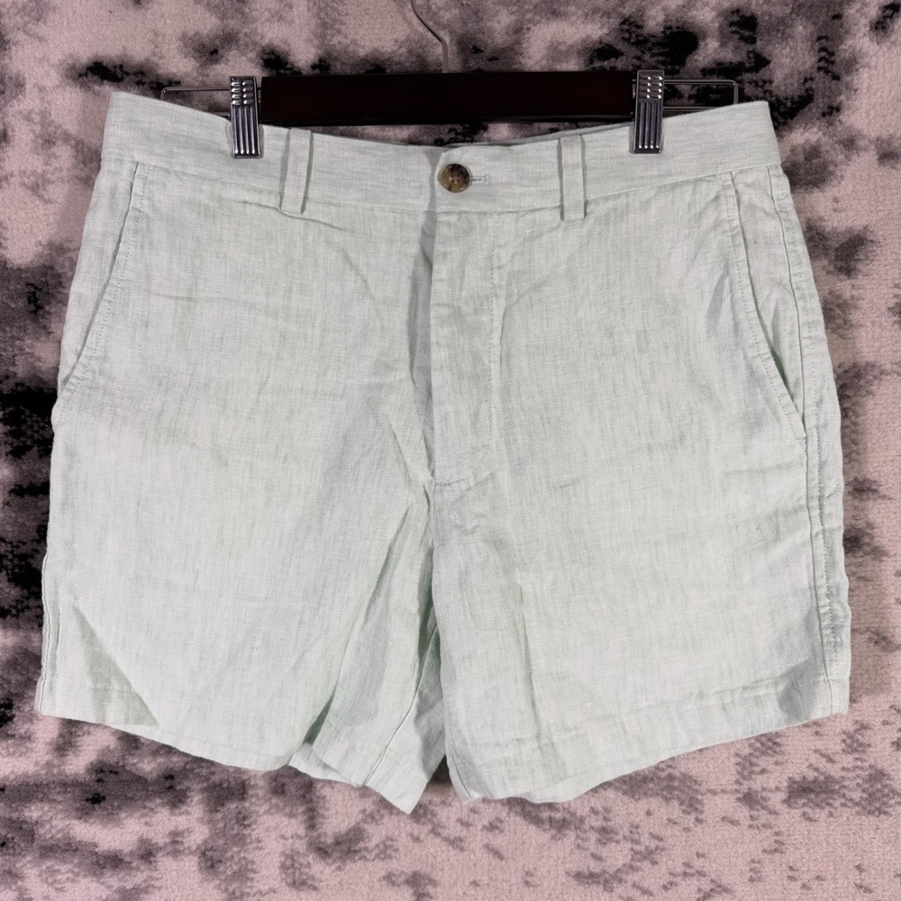 Banana Republic Mint Green Linen-Blend Tailored Shorts